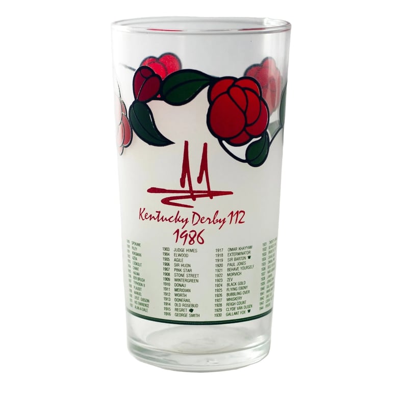 1986 Kentucky Derby glass